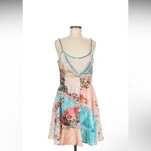 Floral Patchwork Spaghetti Strap Dress